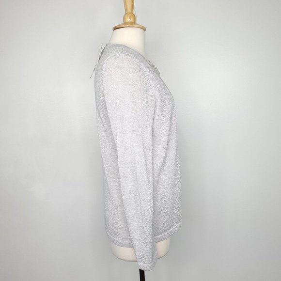 Elementz Silver Gray Embellished Sparkly Knit Top NEW NWT Size M - Picture 10 of 16